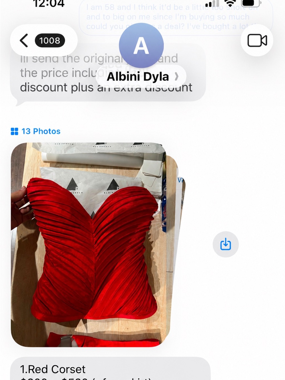Red Pleated Corset Top